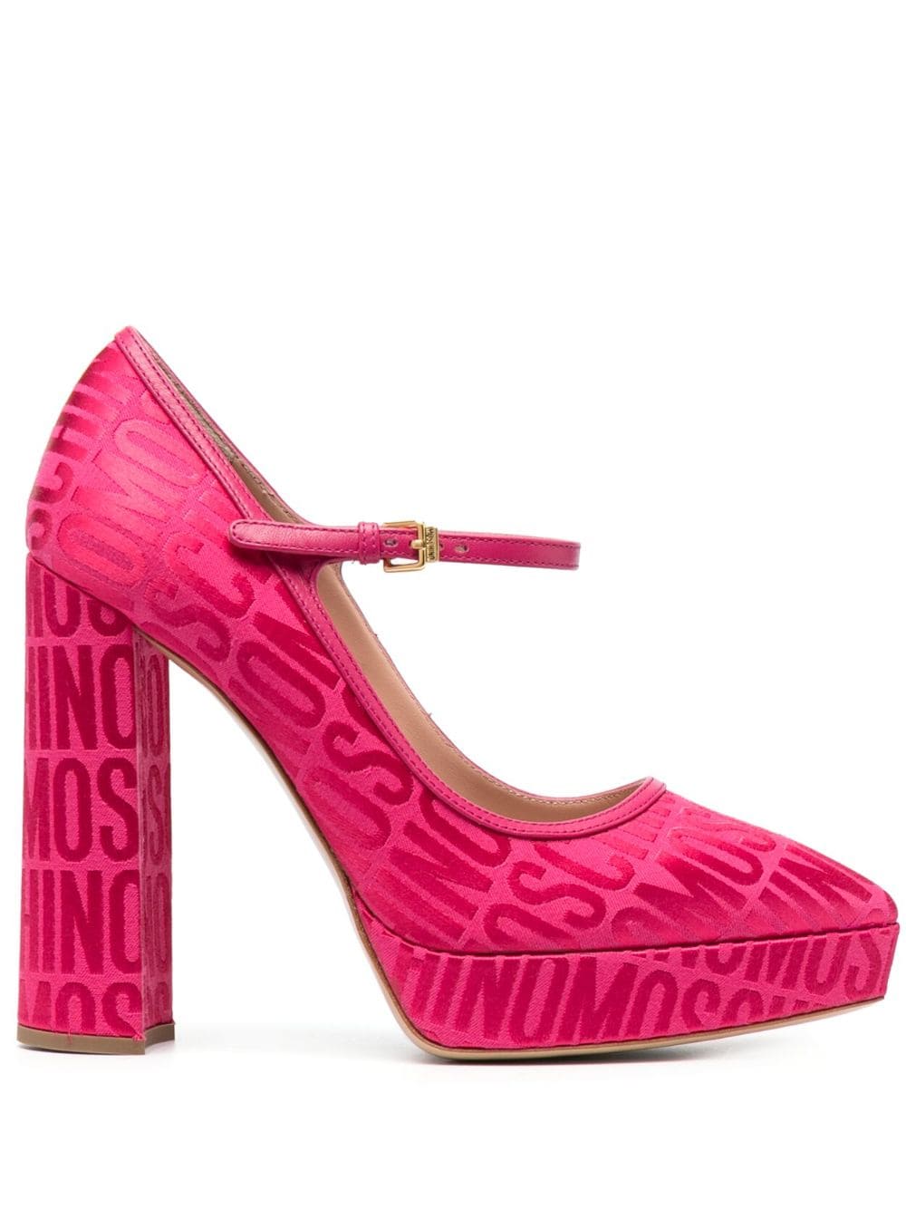 Moschino Pumps mit Logo-Print 120mm - Rosa von Moschino