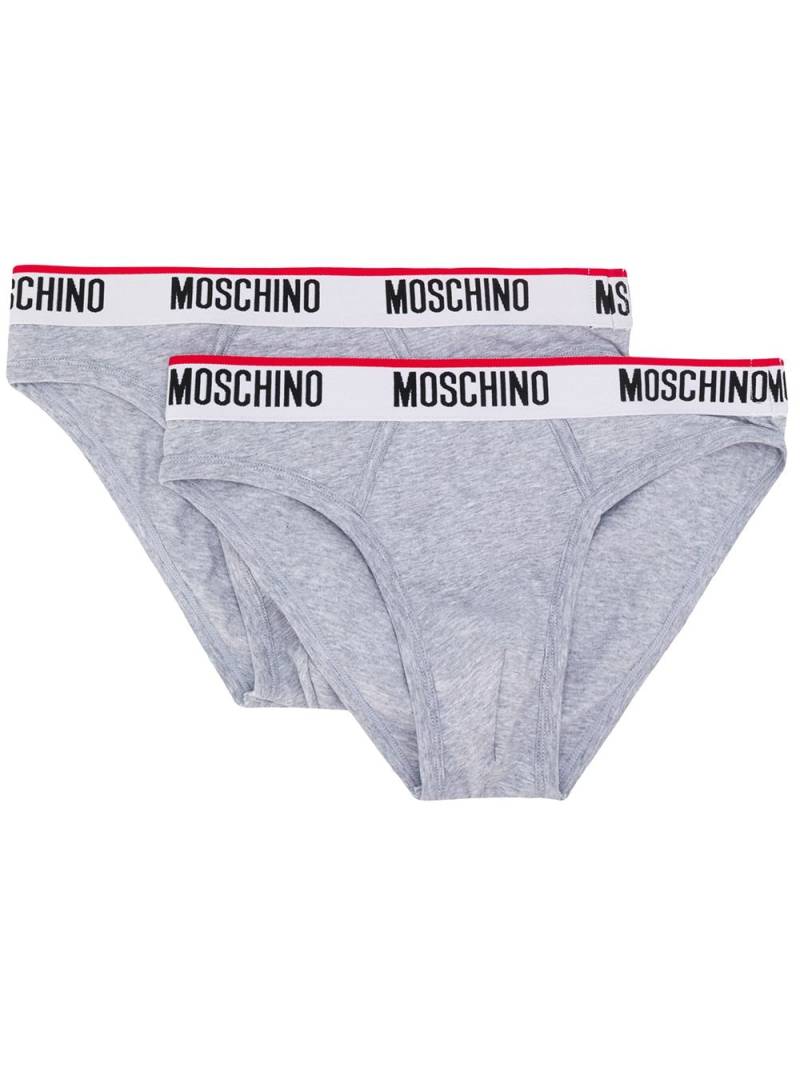 Moschino 2er-Set Slips mit Logo - Grau von Moschino