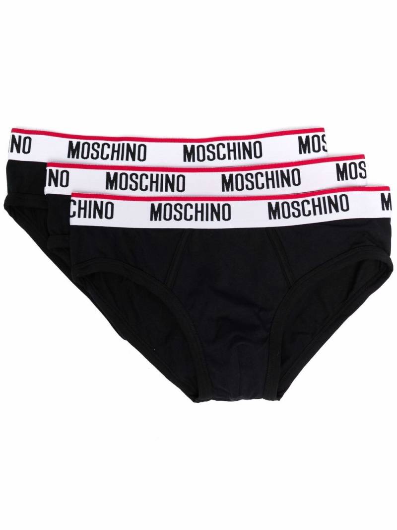 Moschino 3er-Set Slips mit Logo-Bund - Schwarz von Moschino