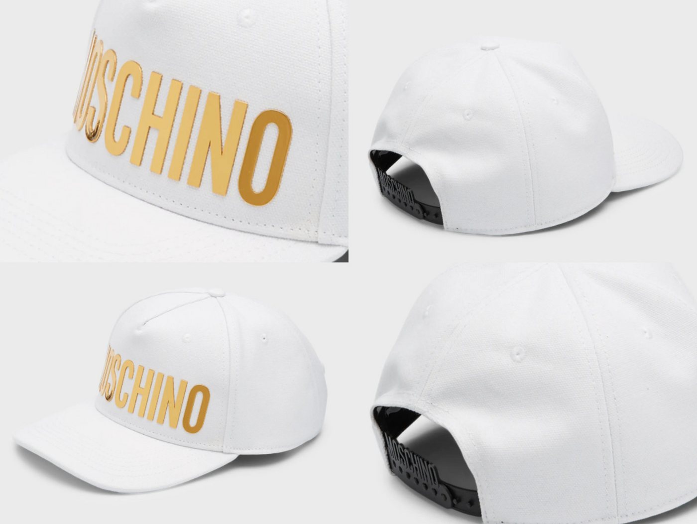 Moschino Baseball Cap MOSCHINO Baseballcap Kappe Basebalkappe Trucker Hat Hut Cap Gold White von Moschino