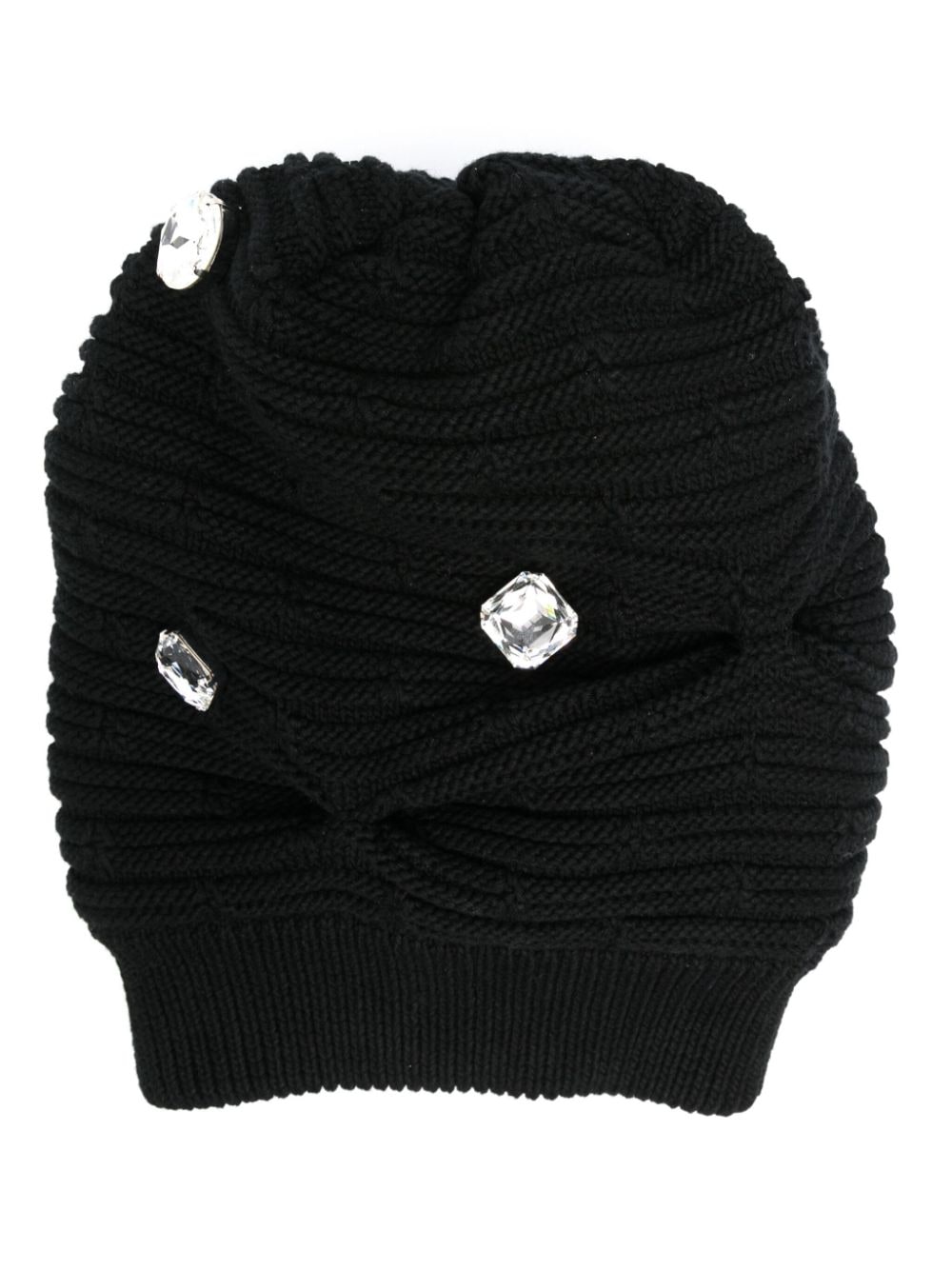 Moschino Beanie mit Kristallen - Schwarz von Moschino