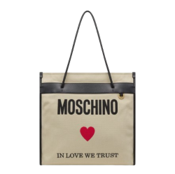 Moschino Beige Einkaufstasche Mit Logo von Moschino