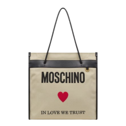 Moschino Beige Einkaufstasche Mit Logo von Moschino