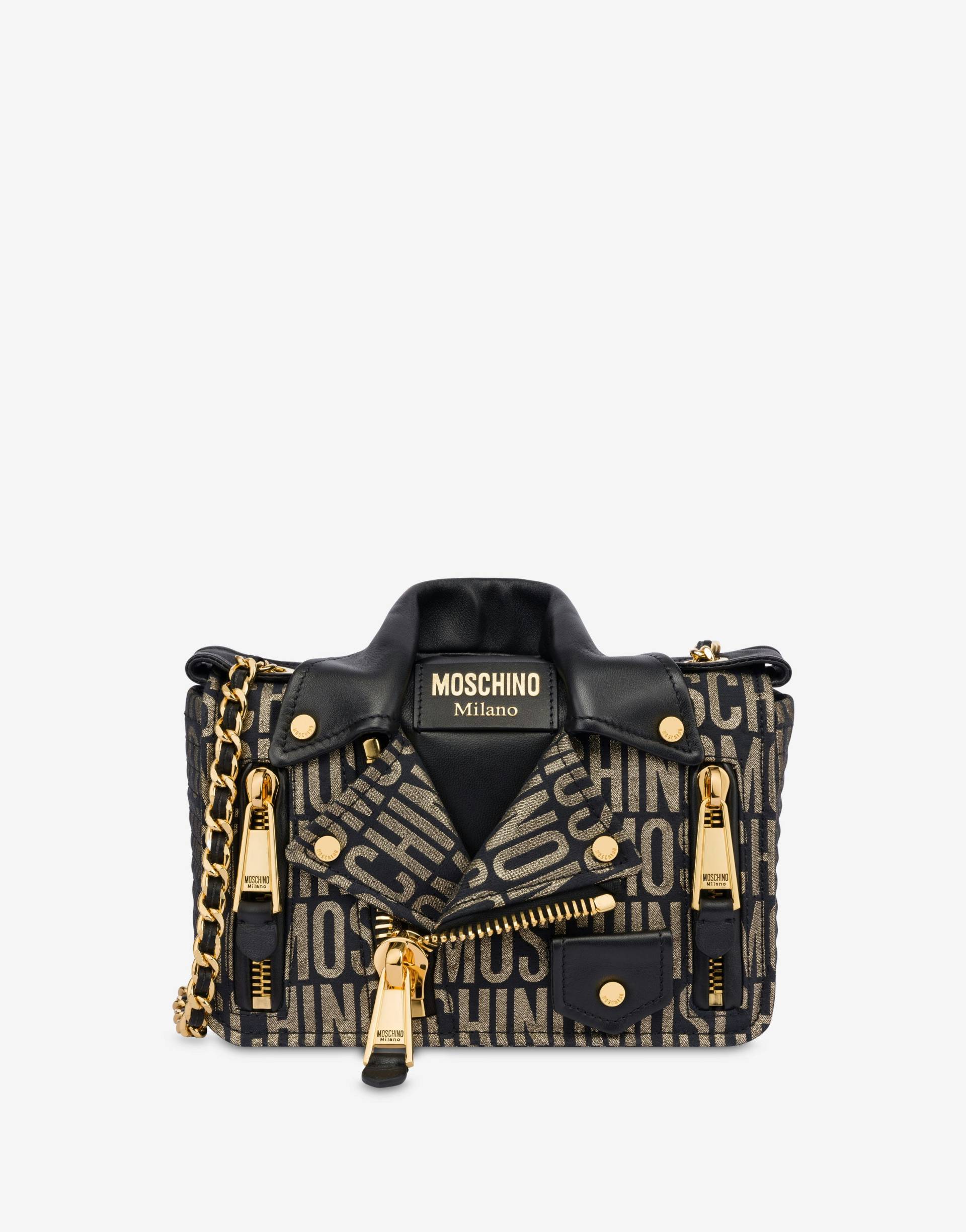 Moschino Biker Bag Aus Nylon Allover Logo von Moschino