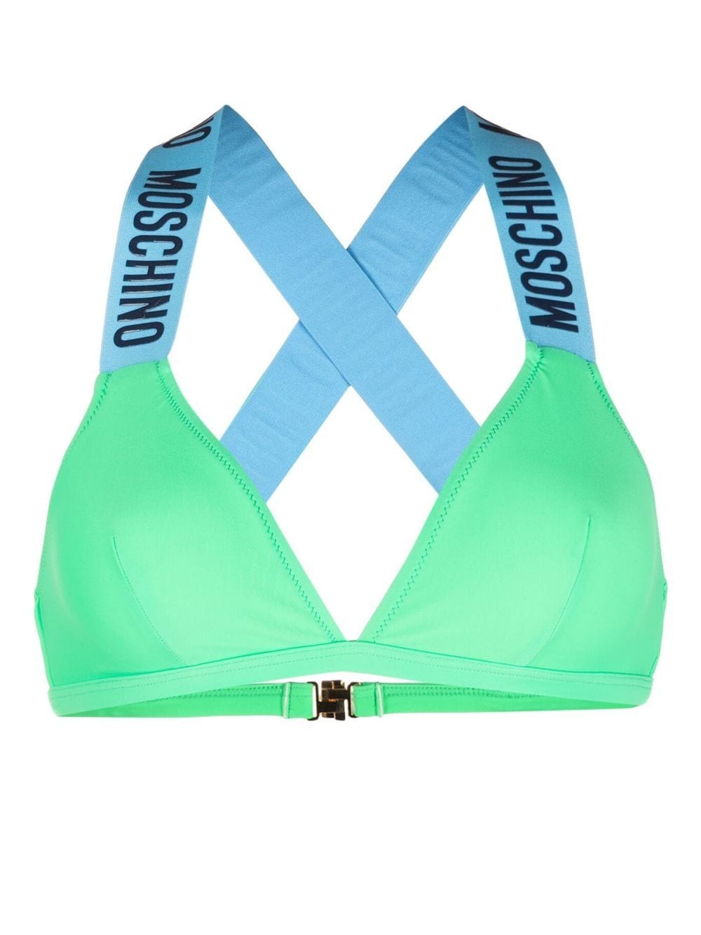 Moschino Bikinioberteil mit Logo-Prägung - Grün von Moschino