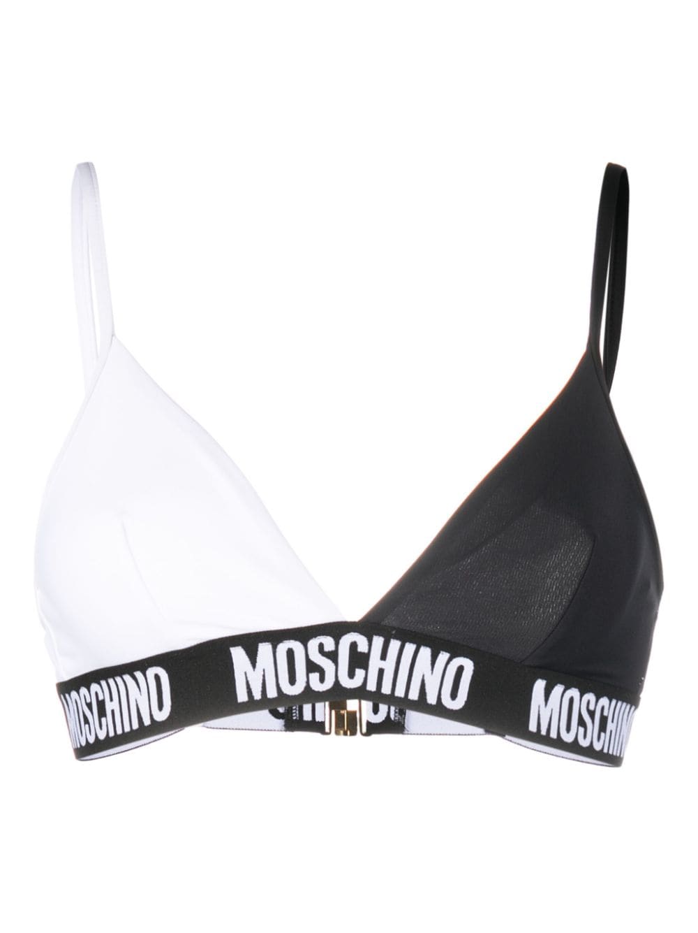 Moschino Bikinioberteil mit Logo-Print - Schwarz von Moschino