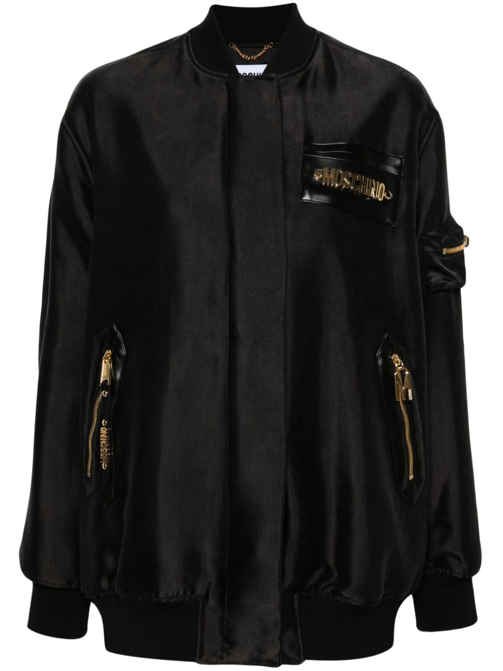 Moschino Bomberjacke mit Logo-Stickerei - Schwarz von Moschino