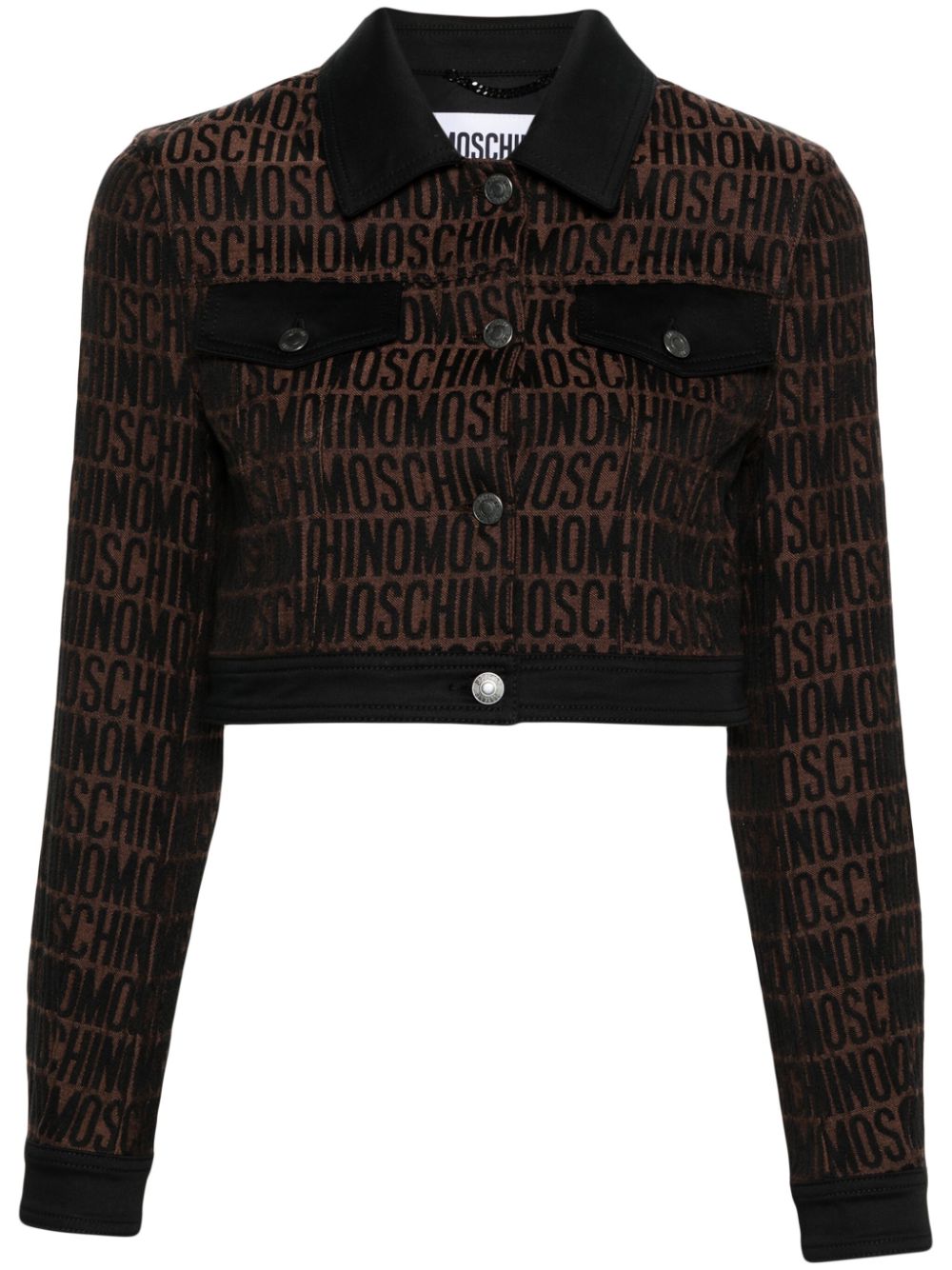 Moschino Cropped-Jacke mit Logo-Print - Braun von Moschino