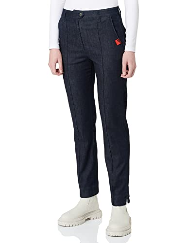 Moschino Damen Personalized With Rubber Label Casual Pants, Dark Blue Denim, 38 EU von Moschino