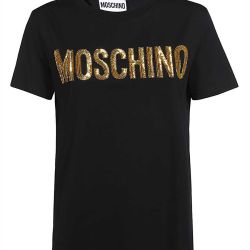 Moschino Damen Schwarzes Baumwoll-t-shirt von Moschino