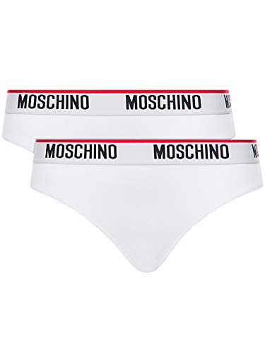 Moschino Damen Slip Premium Quality Bipack 2 Stück, Weiß X-Large von Moschino