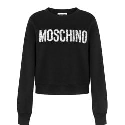 Moschino Damen Sweatshirt Aus Baumwolle In Schwarz A1703 von Moschino