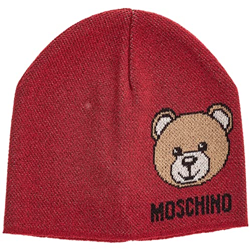 Moschino Damen Teddy Mütze Rosso von Moschino