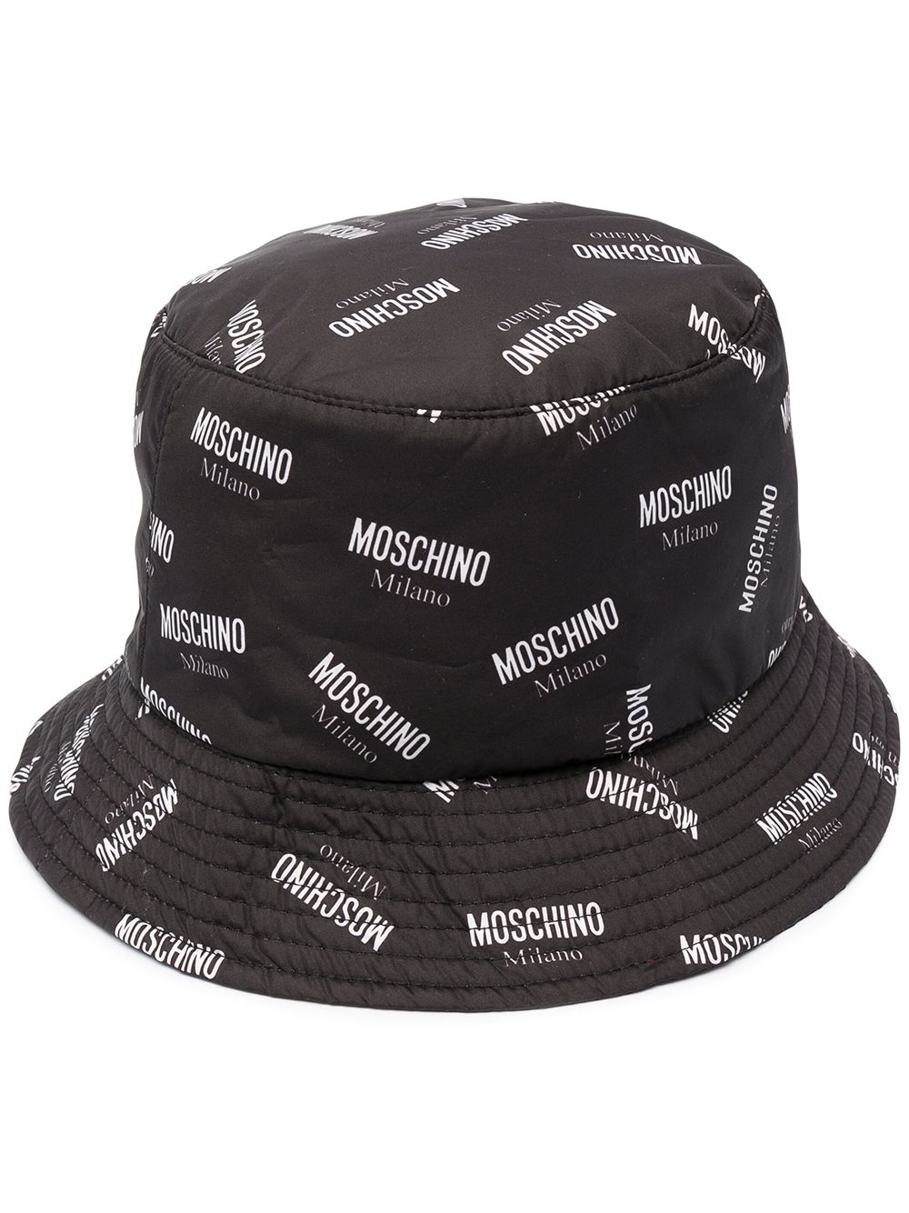 Moschino Fischerhut mit Logo-Print - Schwarz von Moschino