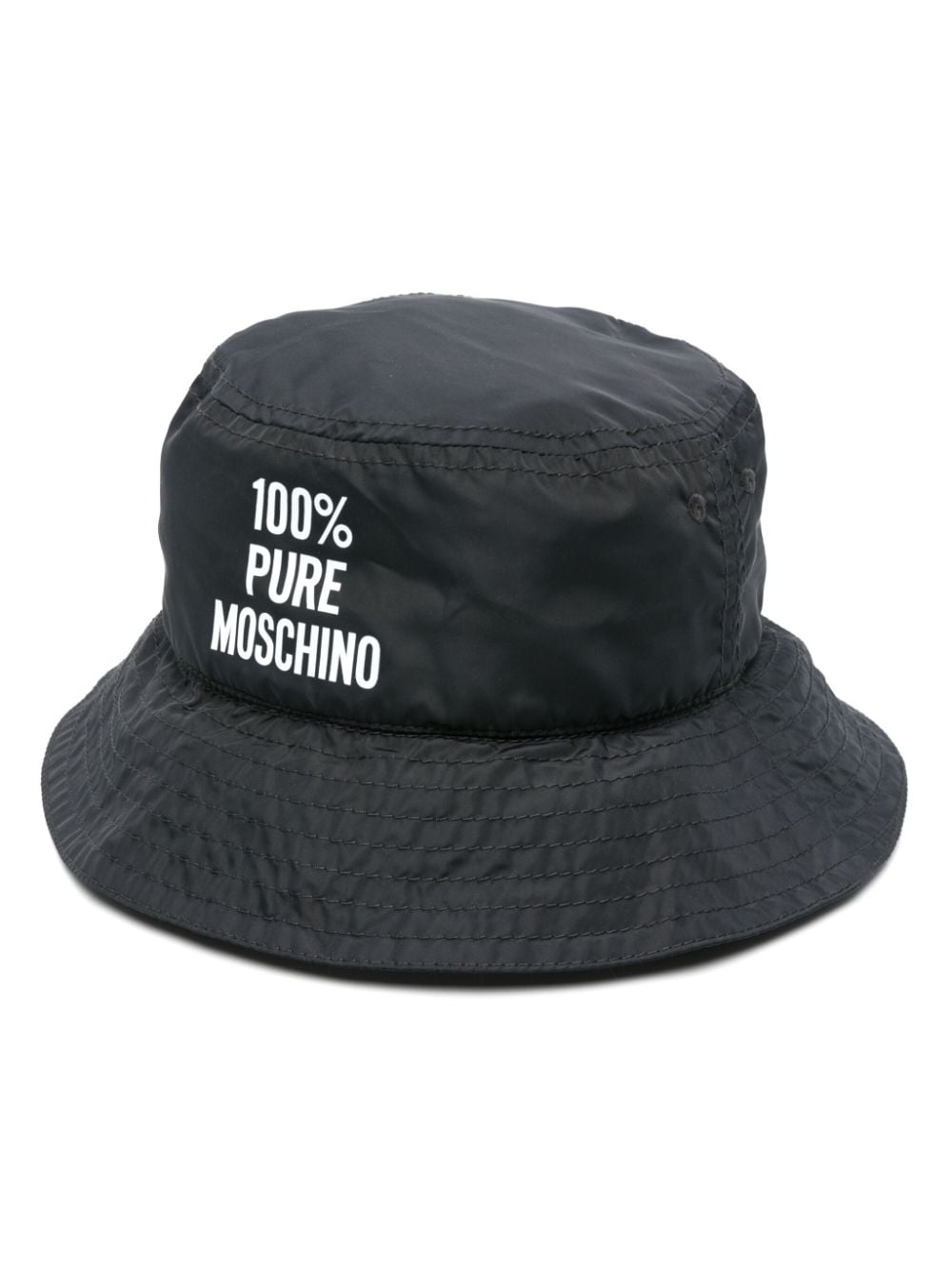 Moschino Fischerhut mit Logo-Print - Schwarz von Moschino