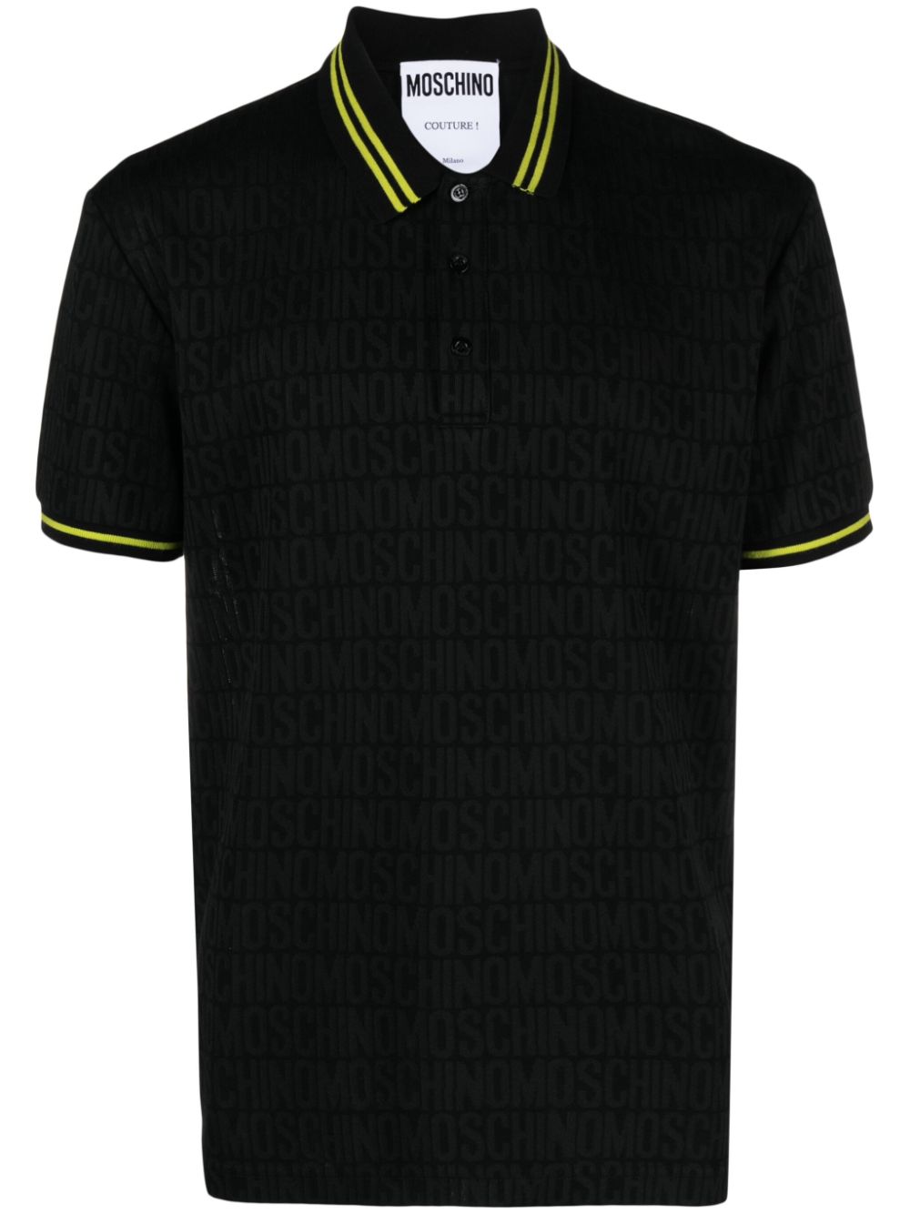 Moschino Gestreiftes Poloshirt mit Jacquard-Logo - Schwarz von Moschino