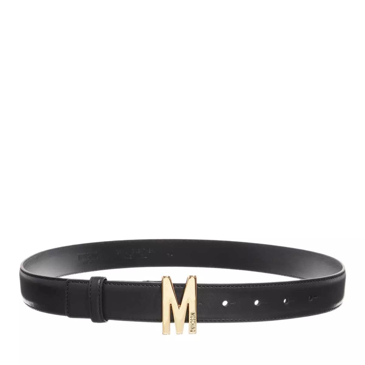 Moschino Gürtel - Logo Buckle Belt Smooth Leather - Gr. 95 - in Schwarz - für Damen von Moschino