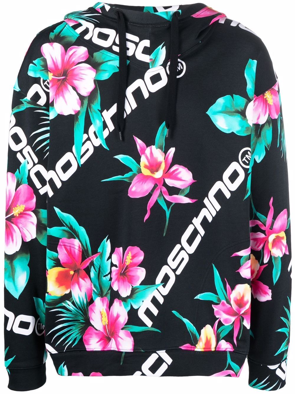 Moschino Hoodie mit Blumen-Print - Schwarz von Moschino