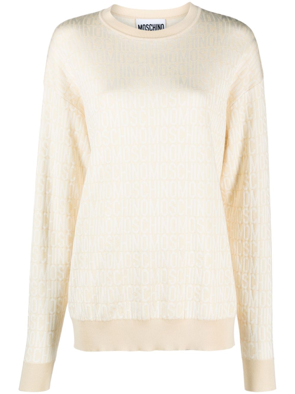 Moschino Intarsien-Pullover mit Logo - Nude von Moschino