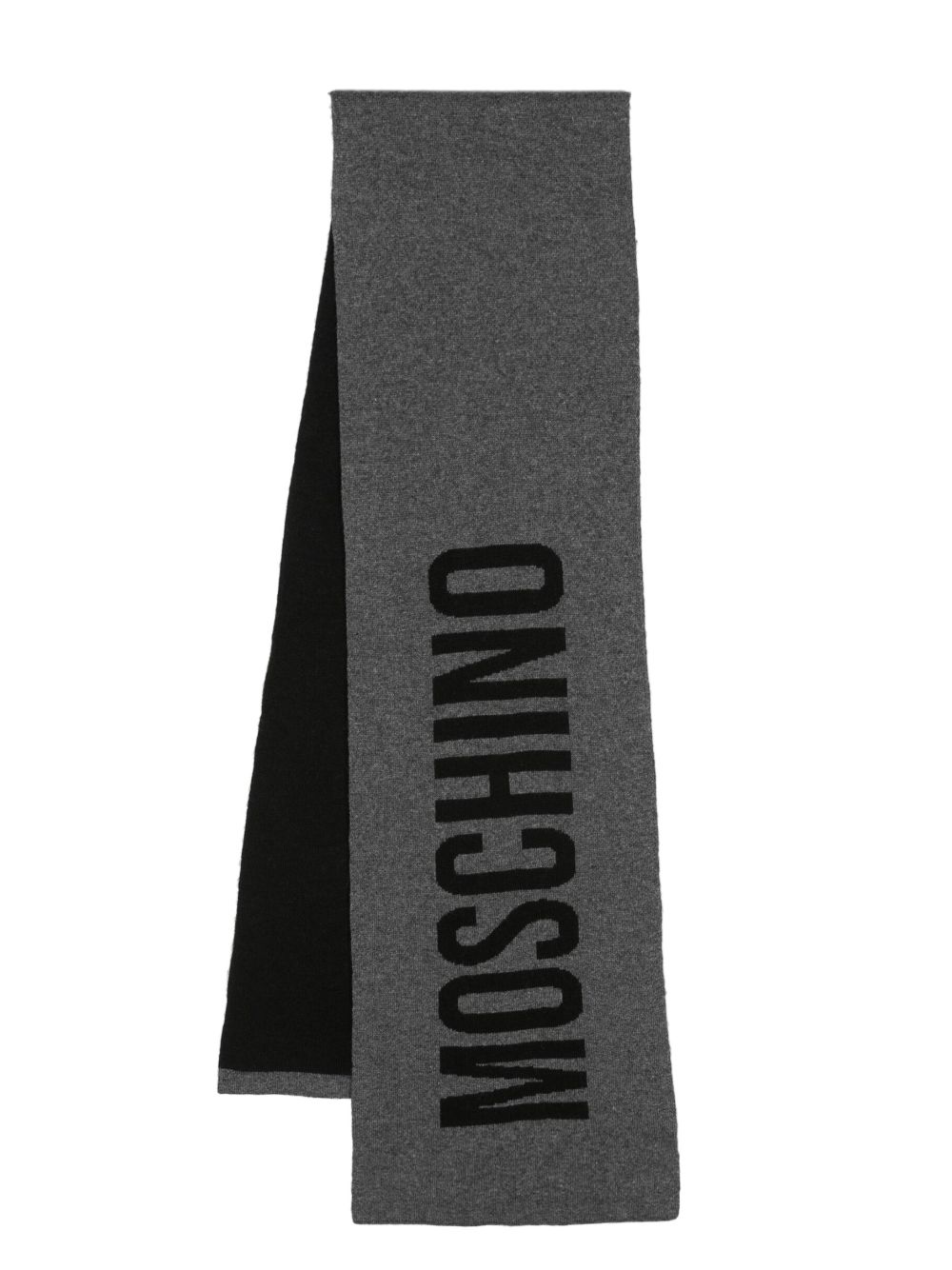 Moschino Intarsien-Schal mit Logo - Grau von Moschino