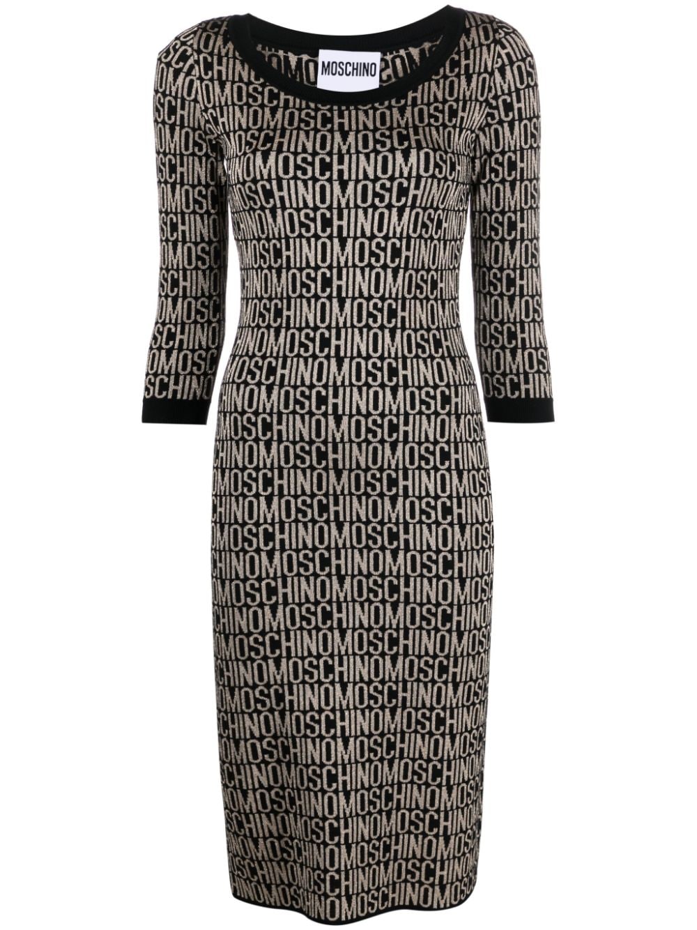 Moschino Jacquard-Kleid mit Logo - Schwarz von Moschino