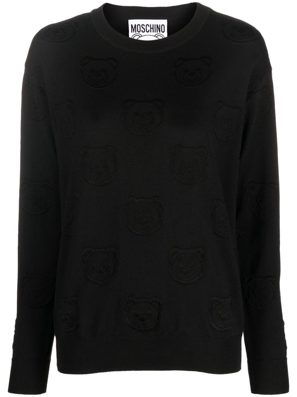 Moschino Jacquard-Pullover mit Teddy - Schwarz von Moschino