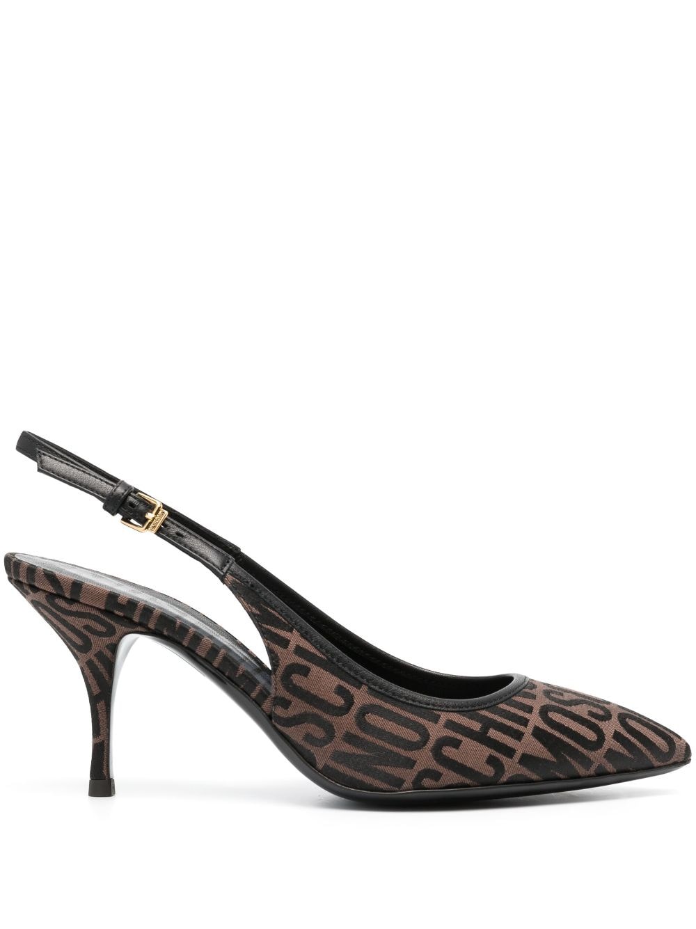 Moschino Jacquard-Pumps mit Logo 80mm - Braun von Moschino