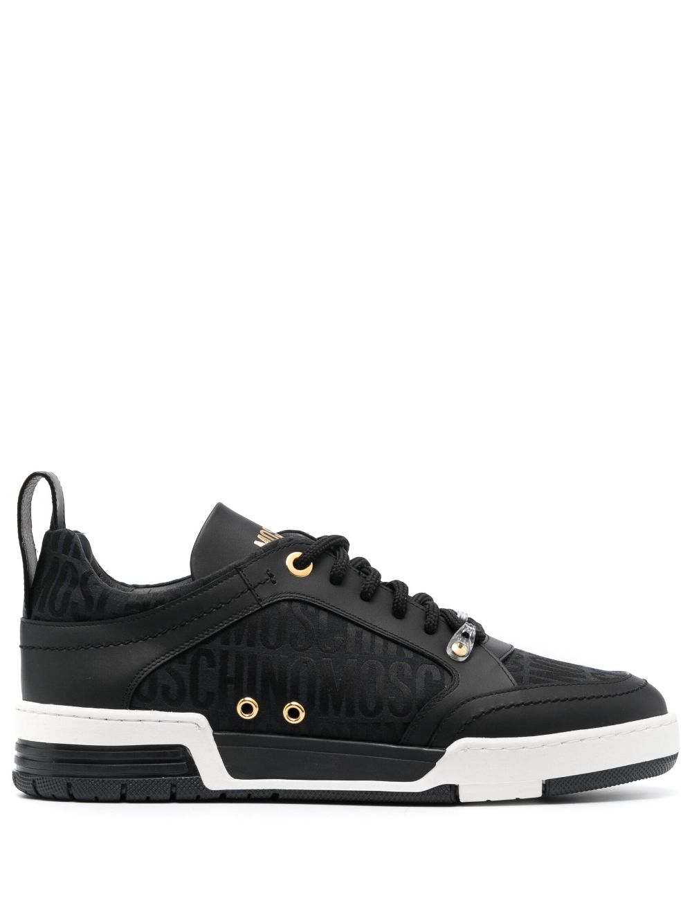 Moschino Jacquard-Sneakers mit Logo - Schwarz von Moschino