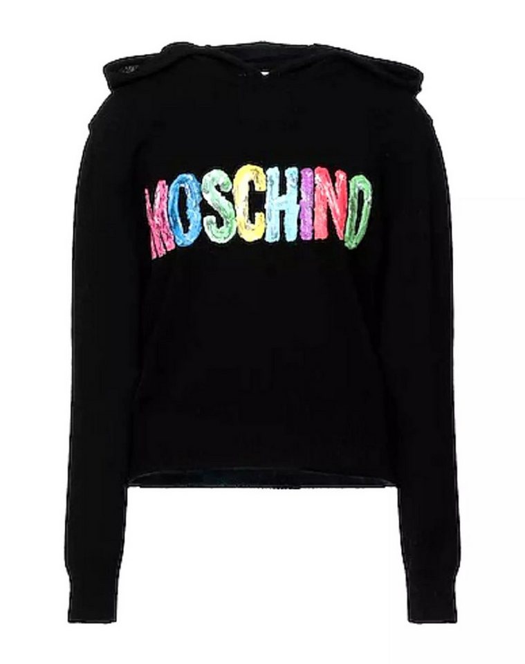 Moschino Kaschmirpullover Moschino Couture ! Damen kapuzenpullover, Kaschmirmischung Unifarbe, Kapuze, Logoschriftzüge von Moschino