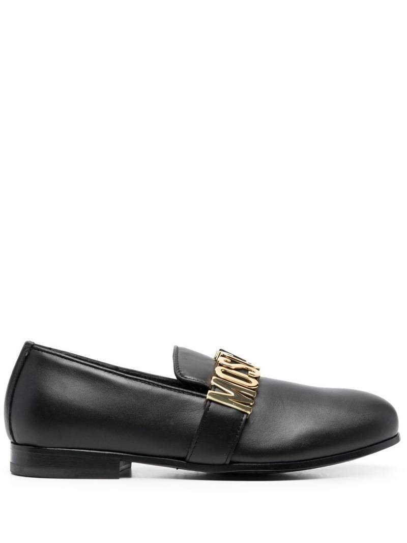 Moschino Loafer mit Logo-Schild - Schwarz von Moschino