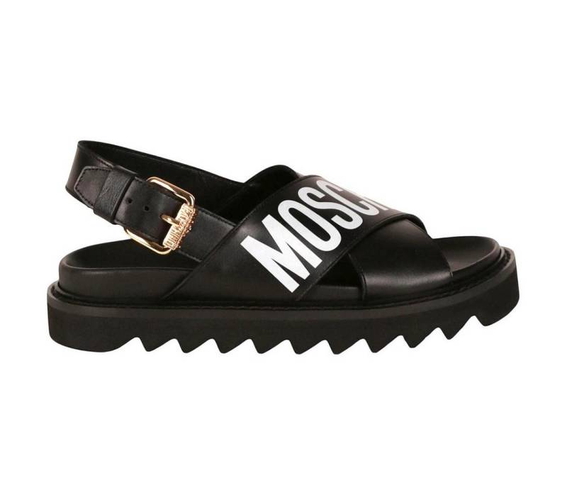 Moschino MOSCHINO SANDAL LOD. FUSSBETT50 VITTELO NERO/ Schwarz Damen Sandale aus echte Leder von Moschino