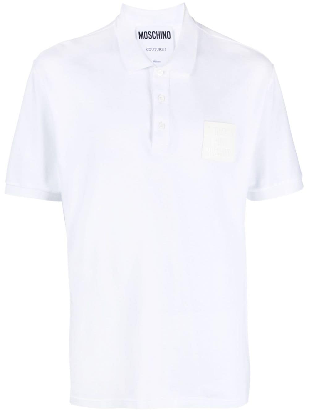 Moschino Poloshirt mit Logo-Patch - Weiß von Moschino