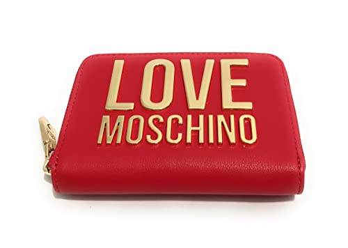 Moschino Portafoglio donna Love zip around small ecopelle rosso logo gold A23MO29 JC5613 ROSSO von Moschino