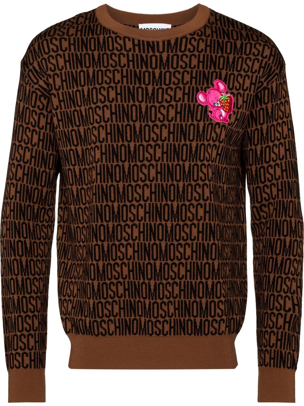 Moschino Pullover mit Maus-Patch - Braun von Moschino