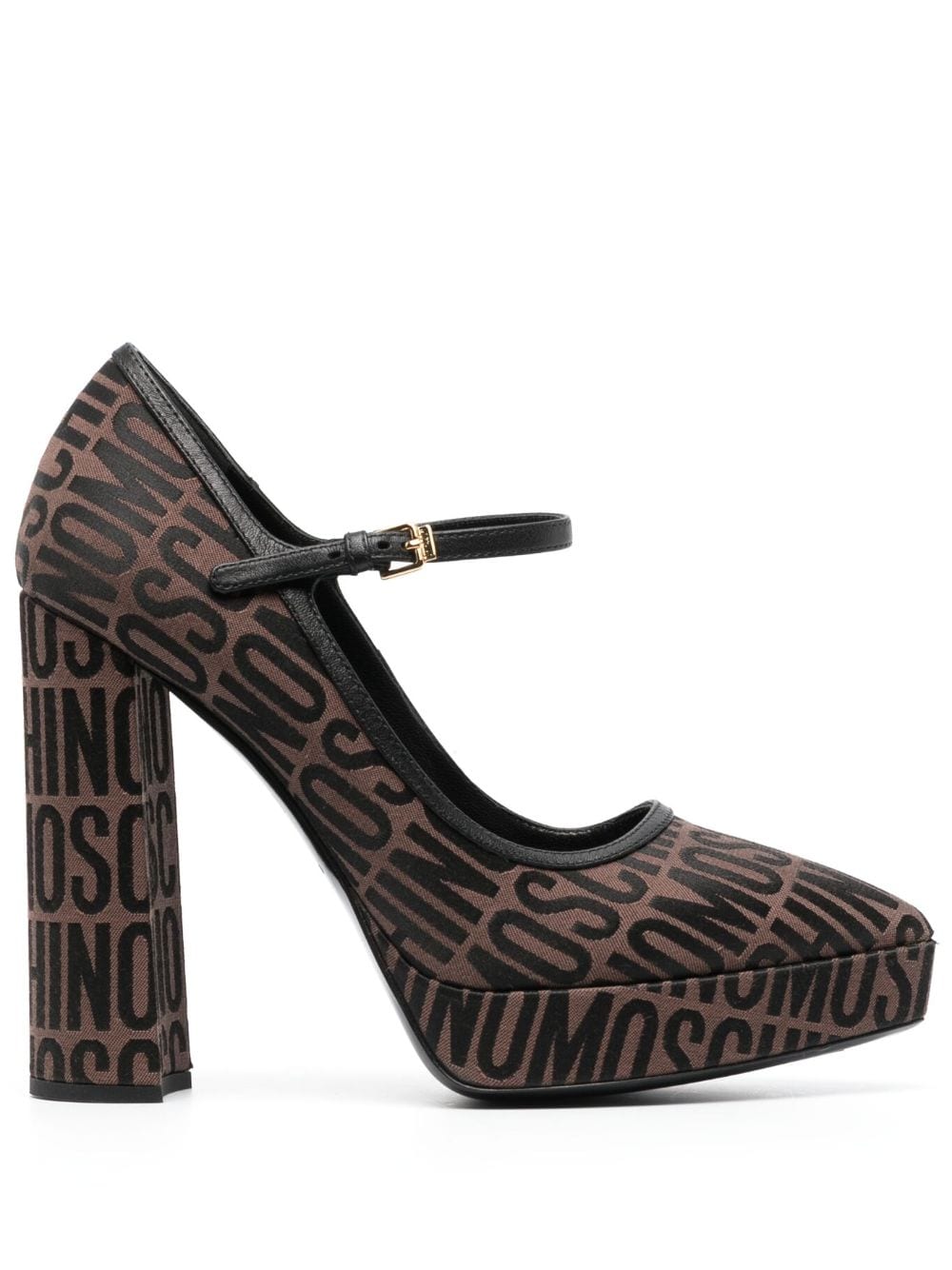 Moschino Pumps mit Jacquard-Logo 125mm - Braun von Moschino