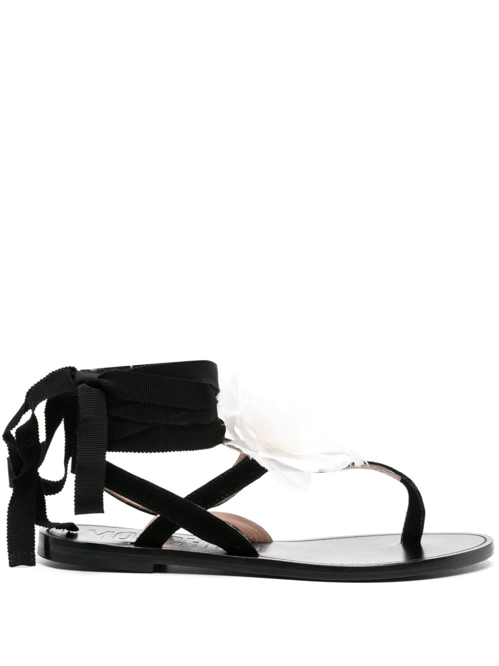 Moschino Sandalen mit Blumenapplikation - Schwarz von Moschino