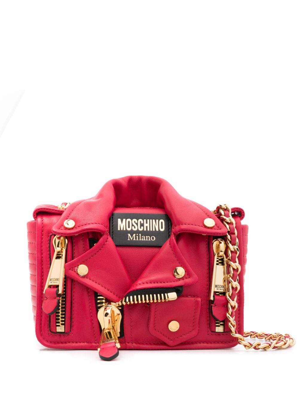 Moschino Schultertasche im Biker-Look - Rosa von Moschino