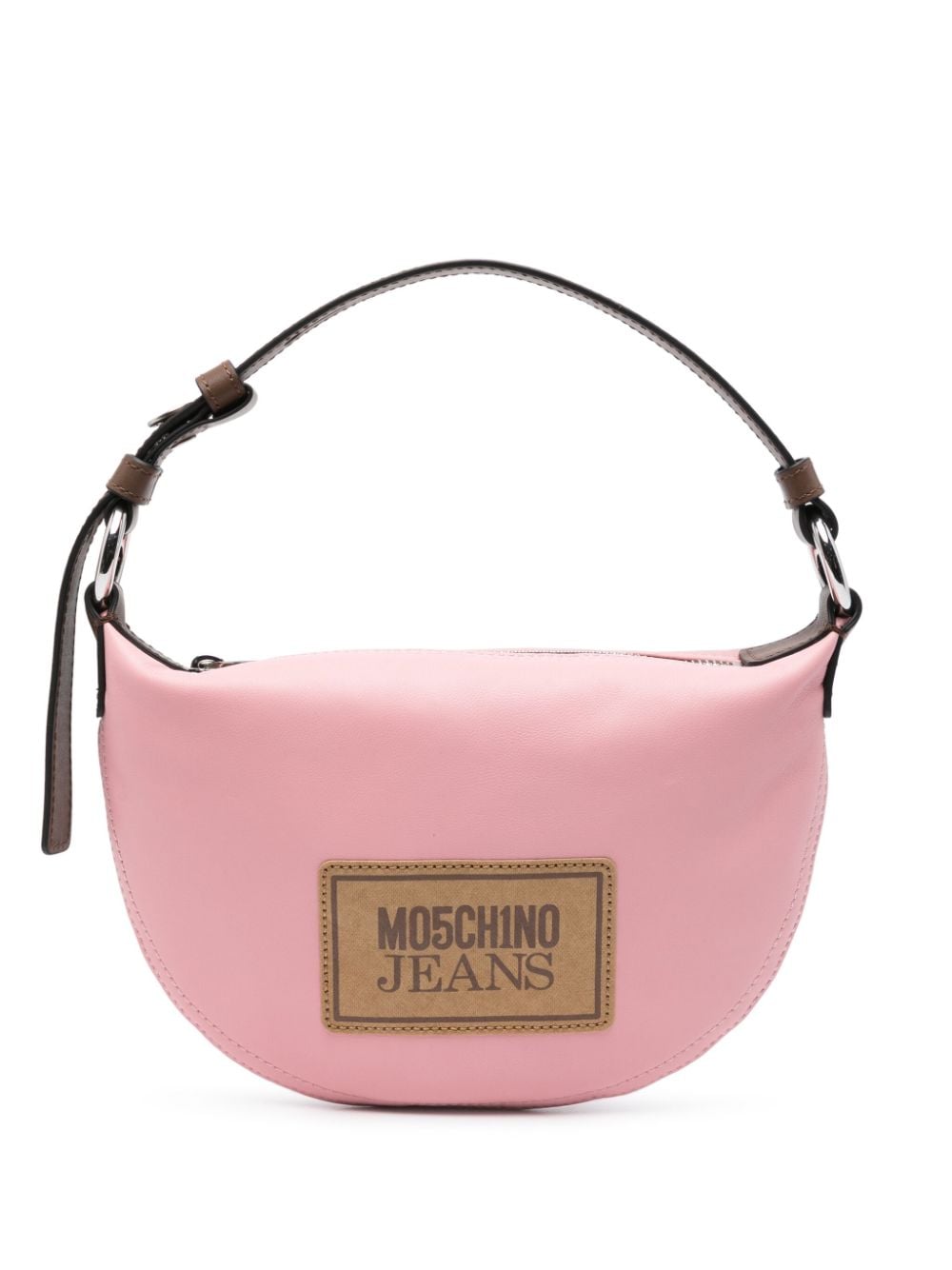 MOSCHINO JEANS Schultertasche mit Logo-Patch - Rosa von MOSCHINO JEANS