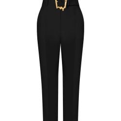 Moschino Schwarze Cropped-hose Aus Stretch-crêpe von Moschino