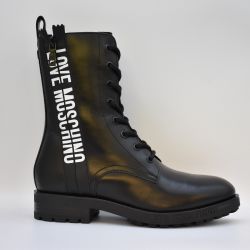 Moschino Schwarze Flache Schnürschuhe Für Damen von Moschino