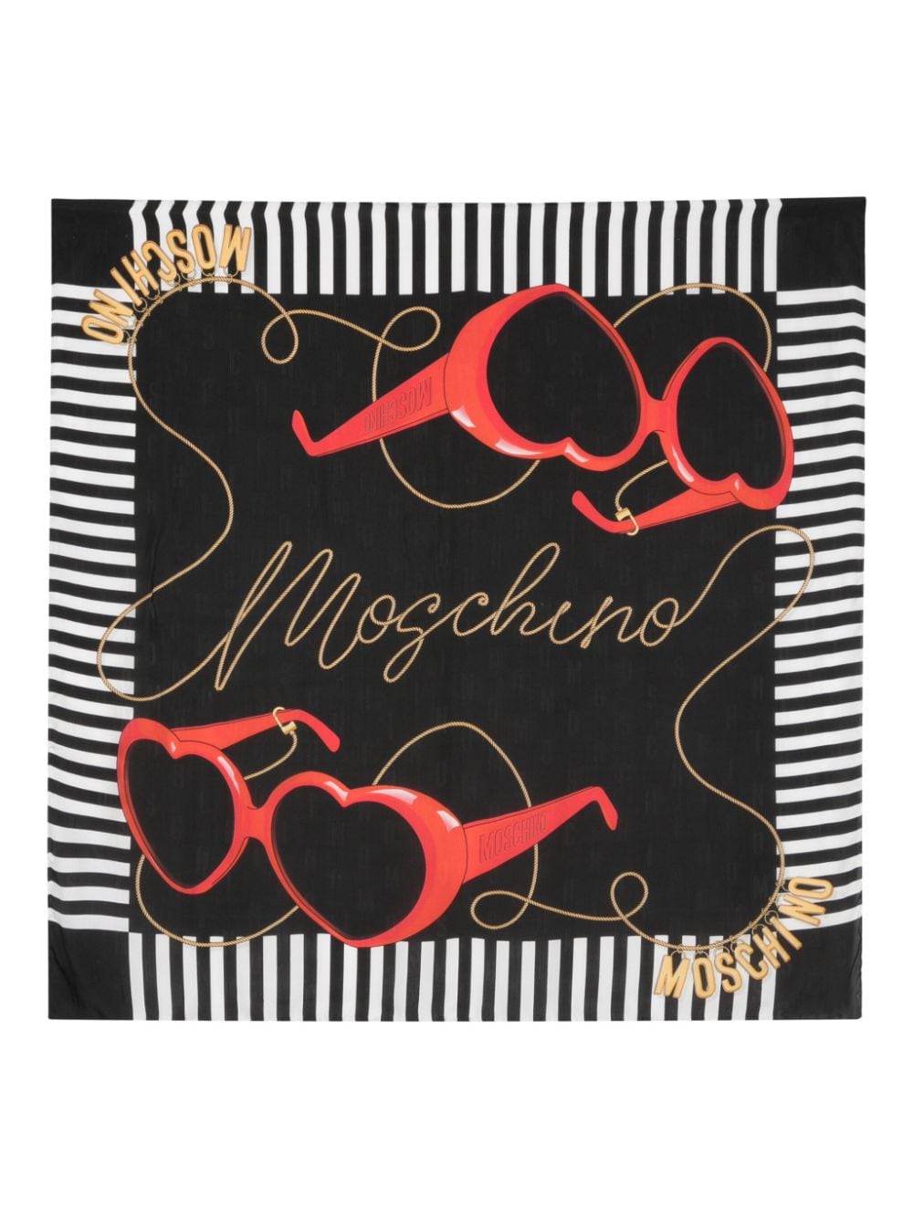 Moschino Seidenschal mit Logo-Print - Schwarz von Moschino