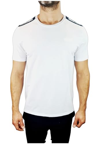 Moschino T- Herren-Shirt mit Logo-Band auf den Schultern Modell A0786 Weiß, Weiß, Medium von Moschino