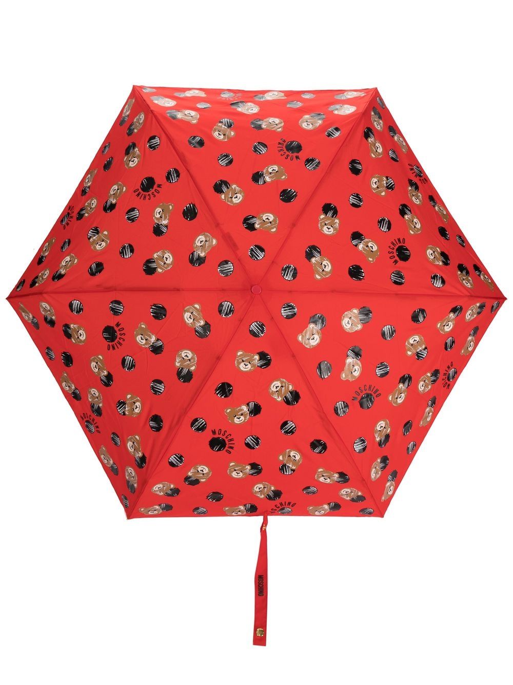 Moschino Mini Regenschirm mit Teddy-Print - Rot von Moschino