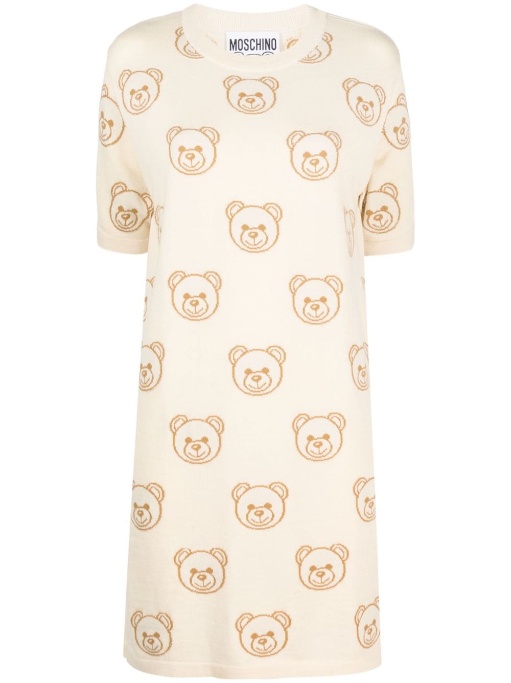 Moschino T-Shirtkleid mit Teddy - Nude von Moschino