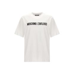 Moschino Weißes T-shirt Mit Umgekehrtem Logo von Moschino