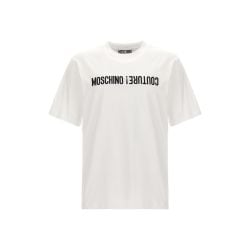 Moschino Weißes T-shirt Mit Umgekehrtem Logo von Moschino
