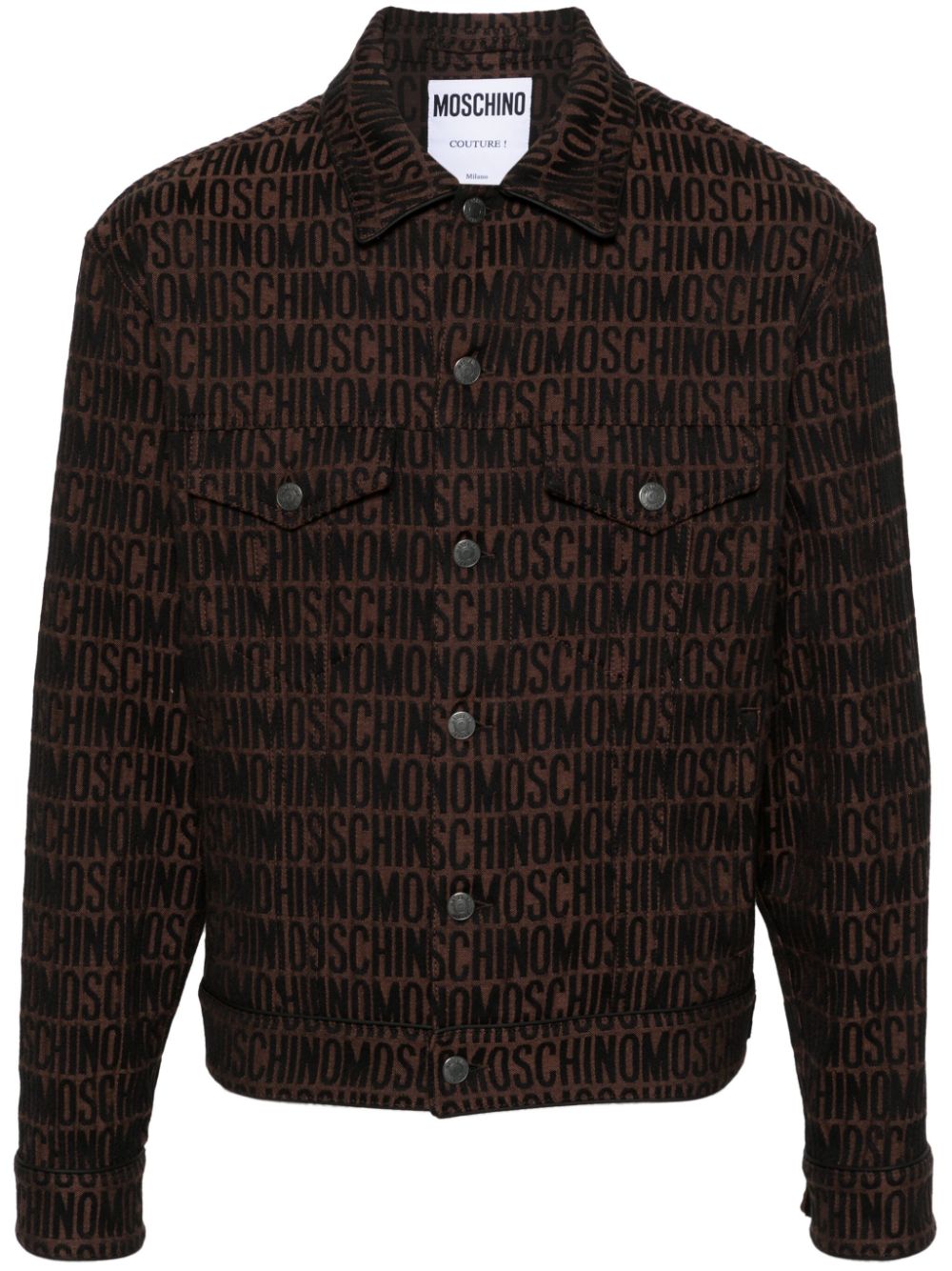 Moschino Jacke mit durchgehendem Logo-Jacquard - Braun von Moschino