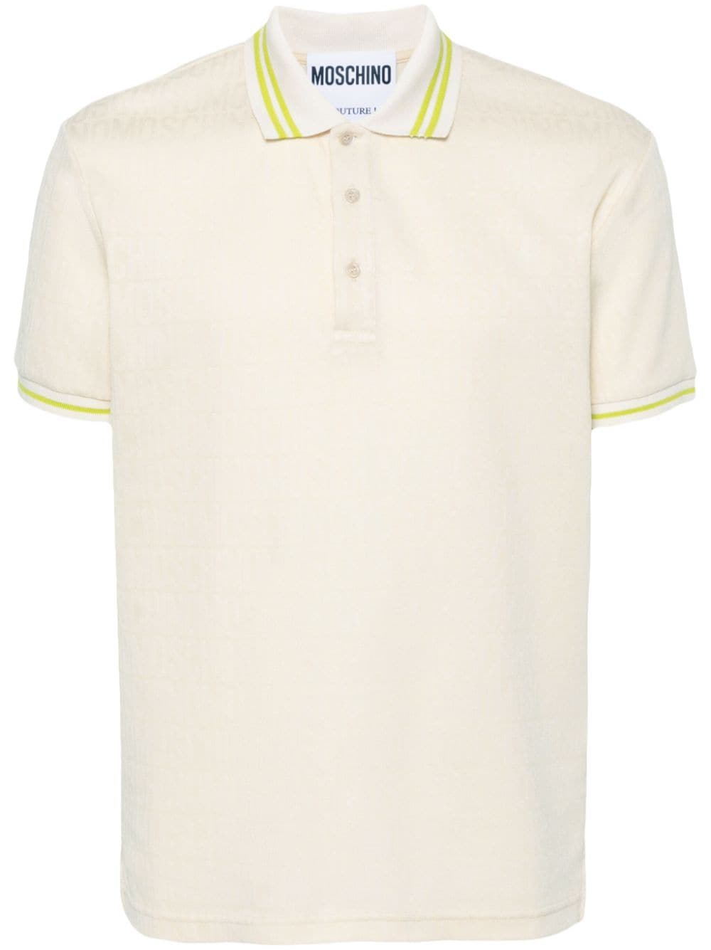 Moschino Poloshirt mit durchgehendem Logo-Jacquard - Nude von Moschino