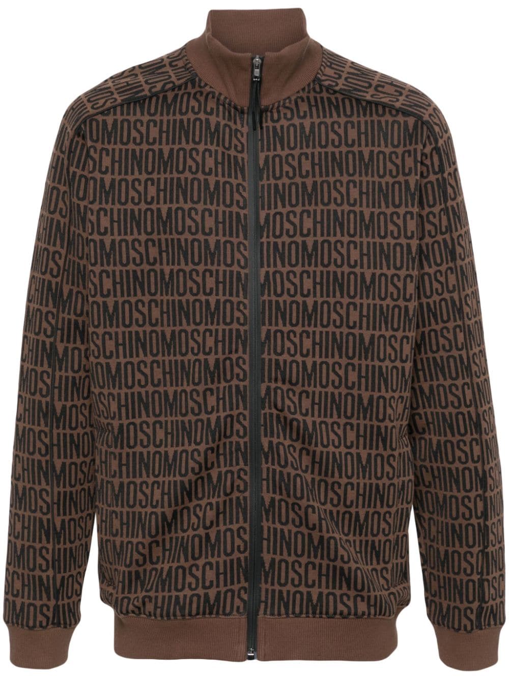 Moschino Sweatshirt mit durchgehendem Logo-Jacquard - Braun von Moschino