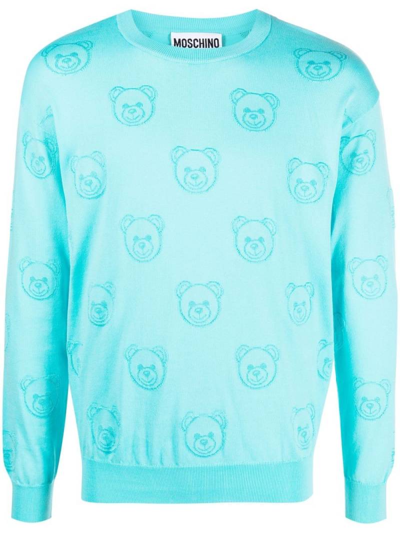 Moschino Pullover mit Teddy-Print - Blau von Moschino